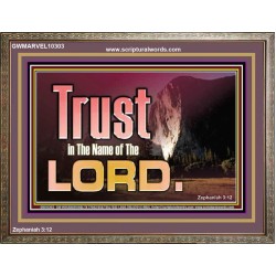 TRUST IN THE NAME OF THE LORD  Unique Scriptural ArtWork  GWMARVEL10303  "36X31"