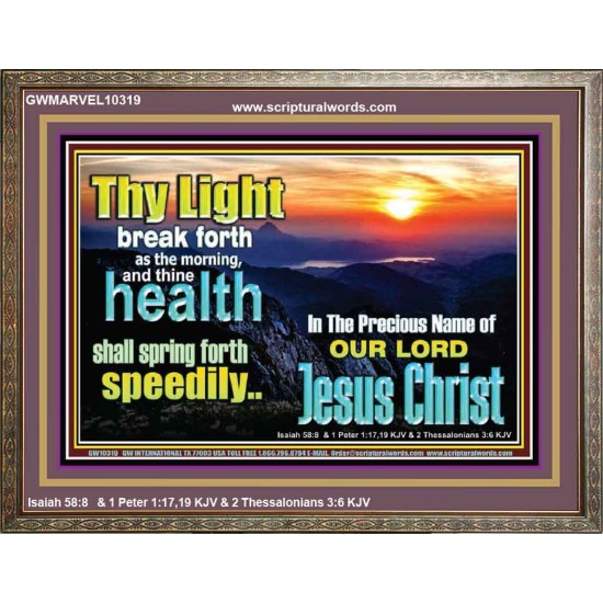 THY HEALTH WILL SPRING FORTH SPEEDILY  Custom Inspiration Scriptural Art Wooden Frame  GWMARVEL10319  