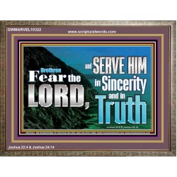 SERVE THE LORD IN SINCERITY AND TRUTH  Custom Inspiration Bible Verse Wooden Frame  GWMARVEL10322  
