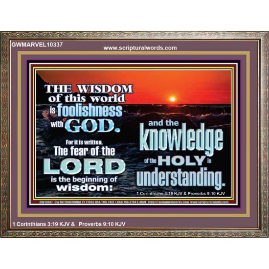 THE FEAR OF THE LORD BEGINNING OF WISDOM  Inspirational Bible Verses Wooden Frame  GWMARVEL10337  