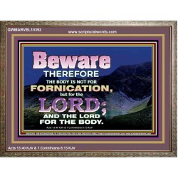 YOUR BODY IS NOT FOR FORNICATION   Ultimate Power Wooden Frame  GWMARVEL10392  