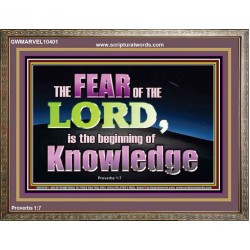 FEAR OF THE LORD THE BEGINNING OF KNOWLEDGE  Ultimate Power Wooden Frame  GWMARVEL10401  "36X31"