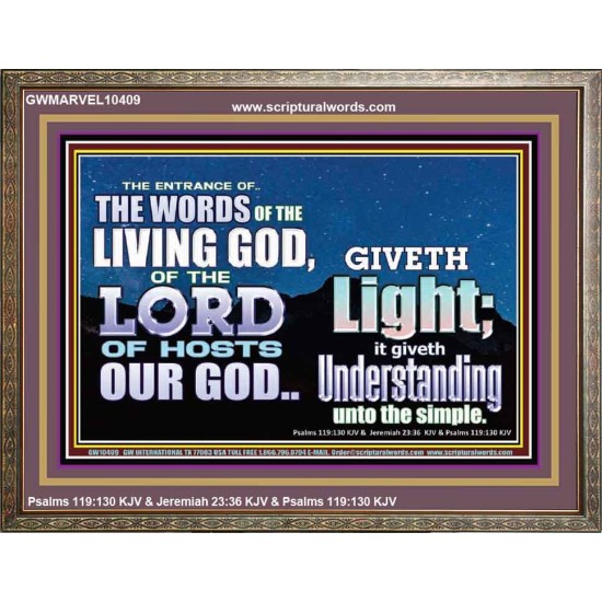 THE WORDS OF LIVING GOD GIVETH LIGHT  Unique Power Bible Wooden Frame  GWMARVEL10409  