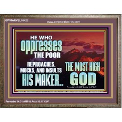 OPRRESSING THE POOR IS AGAINST THE WILL OF GOD  Large Scripture Wall Art  GWMARVEL10429  "36X31"