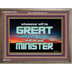 HUMILITY AND SERVICE BEFORE GREATNESS  Encouraging Bible Verse Wooden Frame  GWMARVEL10459  "36X31"