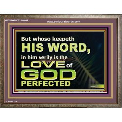 THOSE WHO KEEP THE WORD OF GOD ENJOY HIS GREAT LOVE  Bible Verses Wall Art  GWMARVEL10482  "36X31"