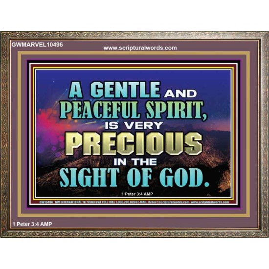 GENTLE AND PEACEFUL SPIRIT VERY PRECIOUS IN GOD SIGHT  Bible Verses to Encourage  Wooden Frame  GWMARVEL10496  