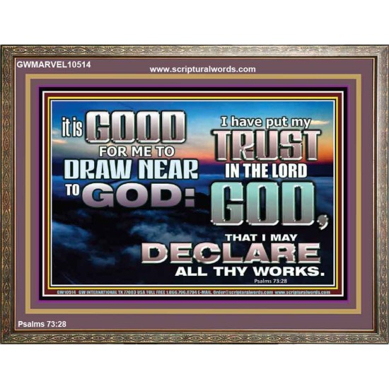 DRAW NEARER TO THE LIVING GOD  Bible Verses Wooden Frame  GWMARVEL10514  