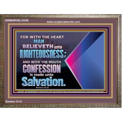 TRUSTING WITH THE HEART LEADS TO RIGHTEOUSNESS  Christian Quotes Wooden Frame  GWMARVEL10556  "36X31"