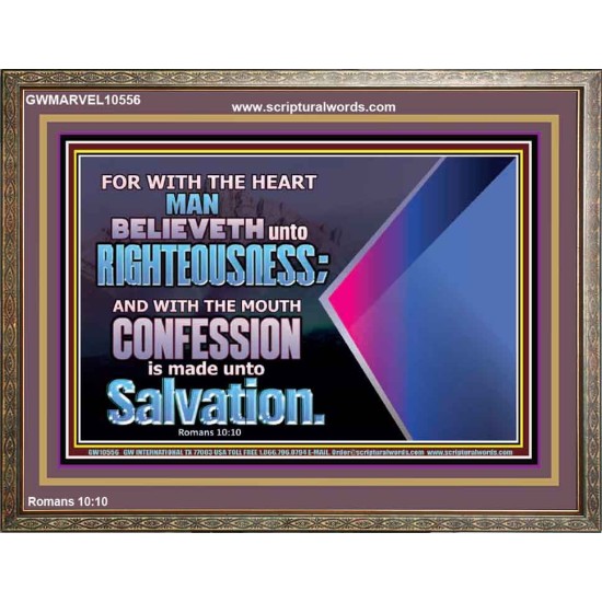 TRUSTING WITH THE HEART LEADS TO RIGHTEOUSNESS  Christian Quotes Wooden Frame  GWMARVEL10556  