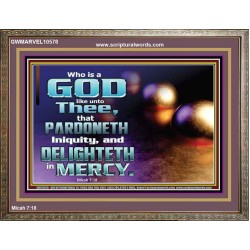 JEHOVAH OUR GOD WHO PARDONETH INIQUITIES AND DELIGHTETH IN MERCIES  Scriptural Décor  GWMARVEL10578  "36X31"