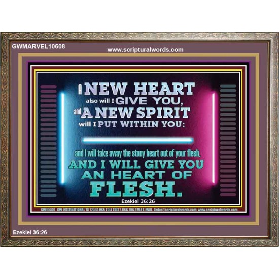A NEW HEART ALSO WILL I GIVE YOU  Custom Wall Scriptural Art  GWMARVEL10608  
