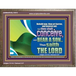 BEHOLD NOW THOU SHALL CONCEIVE  Custom Christian Artwork Wooden Frame  GWMARVEL10610  "36X31"