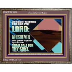 WHOEVER FIGHTS AGAINST YOU WILL FALL  Unique Bible Verse Wooden Frame  GWMARVEL10615  "36X31"