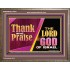 THANK AND PRAISE THE LORD GOD  Unique Scriptural Wooden Frame  GWMARVEL10654  "36X31"