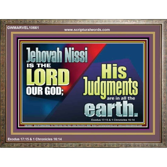 JEHOVAH NISSI IS THE LORD OUR GOD  Sanctuary Wall Wooden Frame  GWMARVEL10661  