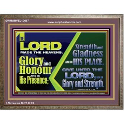 GLORY AND HONOUR ARE IN HIS PRESENCE  Eternal Power Wooden Frame  GWMARVEL10667  "36X31"