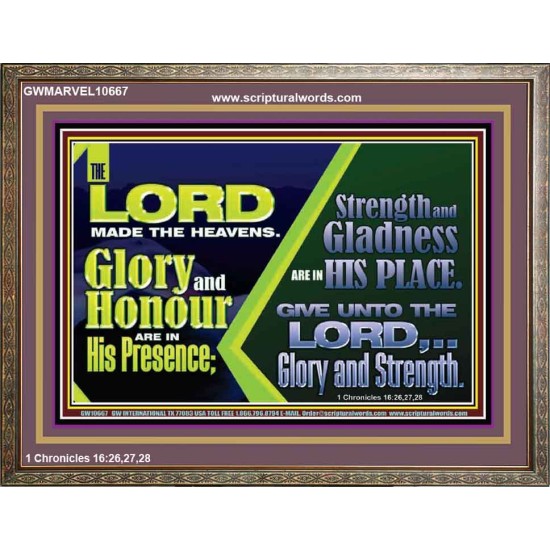 GLORY AND HONOUR ARE IN HIS PRESENCE  Eternal Power Wooden Frame  GWMARVEL10667  