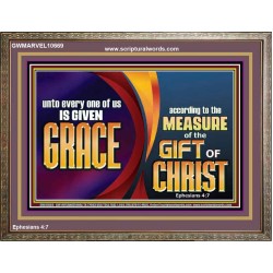 A GIVEN GRACE ACCORDING TO THE MEASURE OF THE GIFT OF CHRIST  Children Room Wall Wooden Frame  GWMARVEL10669  