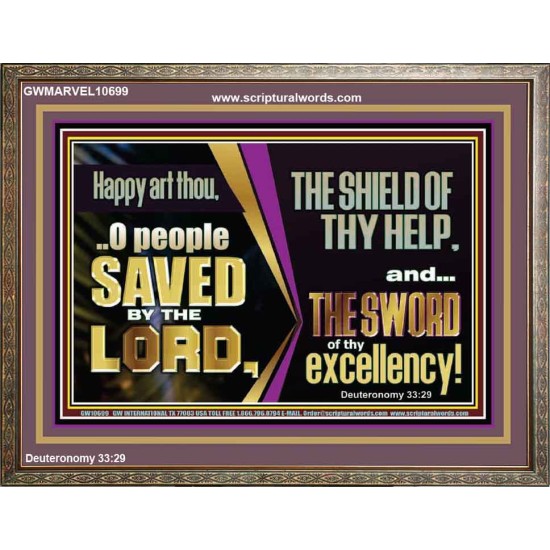 O PEOPLE SAVED BY THE LORD  Children Room Wall Wooden Frame  GWMARVEL10699  