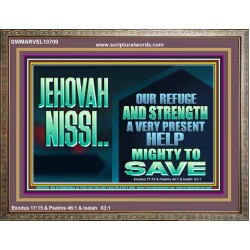 JEHOVAH NISSI A VERY PRESENT HELP  Sanctuary Wall Wooden Frame  GWMARVEL10709  "36X31"