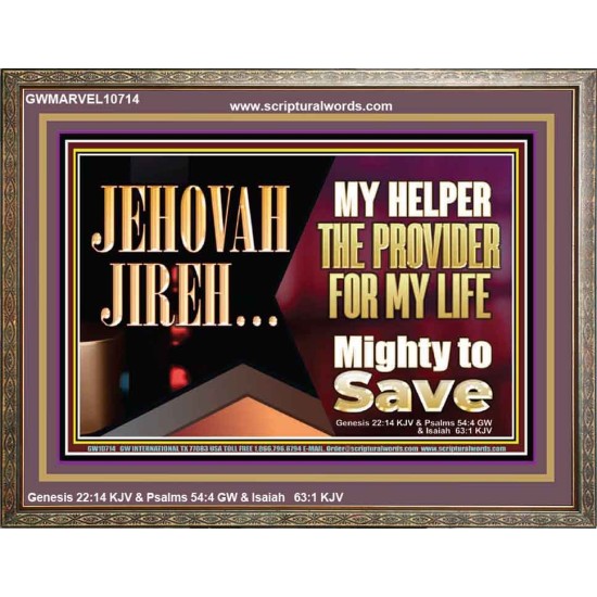JEHOVAHJIREH THE PROVIDER FOR OUR LIVES  Righteous Living Christian Wooden Frame  GWMARVEL10714  