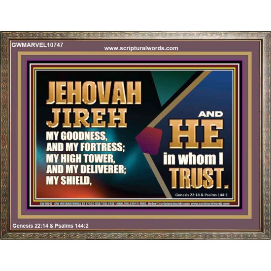 JEHOVAH JIREH OUR GOODNESS FORTRESS HIGH TOWER DELIVERER AND SHIELD  Scriptural Wooden Frame Signs  GWMARVEL10747  