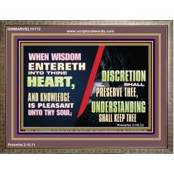 KNOWLEDGE IS PLEASANT UNTO THY SOUL UNDERSTANDING SHALL KEEP THEE  Bible Verse Wooden Frame  GWMARVEL10772  "36X31"