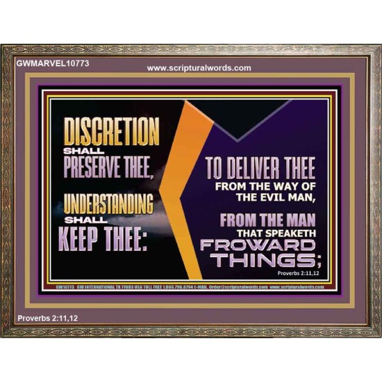 DISCRETION WILL WATCH OVER YOU UNDERSTANDING WILL GUARD YOU  Bible Verses Wall Art  GWMARVEL10773  