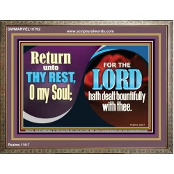 THE LORD HATH DEALT BOUNTIFULLY WITH THEE  Contemporary Christian Art Wooden Frame  GWMARVEL10792  "36X31"