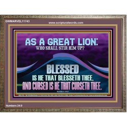AS A GREAT LION WHO SHALL STIR HIM UP  Scriptural Wooden Frame Glass Wooden Frame  GWMARVEL11743  