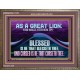 AS A GREAT LION WHO SHALL STIR HIM UP  Scriptural Wooden Frame Glass Wooden Frame  GWMARVEL11743  