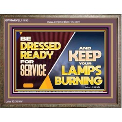 BE DRESSED READY FOR SERVICE AND KEEP YOUR LAMPS BURNING  Ultimate Power Wooden Frame  GWMARVEL11755  "36X31"