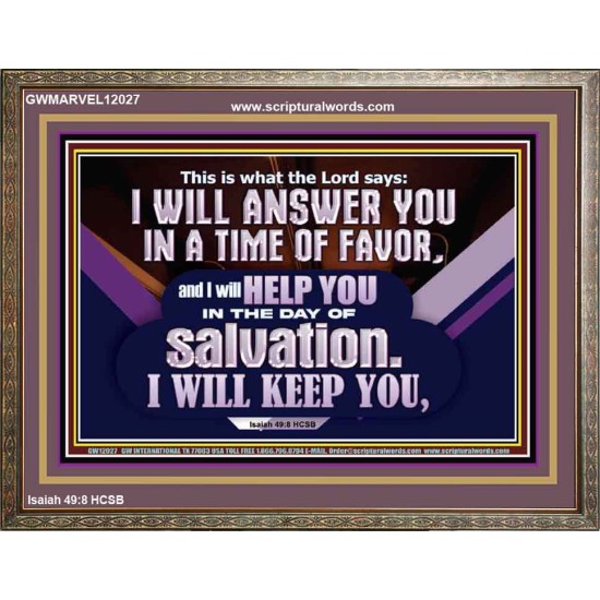 THIS IS WHAT THE LORD SAYS I WILL ANSWER YOU IN A TIME OF FAVOR  Unique Scriptural Picture  GWMARVEL12027  