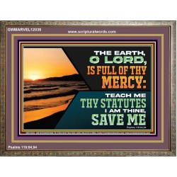 THE EARTH O LORD IS FULL OF THY MERCY TEACH ME THY STATUTES  Righteous Living Christian Wooden Frame  GWMARVEL12039  "36X31"