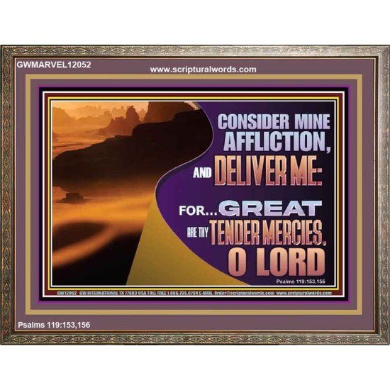 CONSIDER MINE AFFLICTION O LORD  Christian Artwork Glass Wooden Frame  GWMARVEL12052  