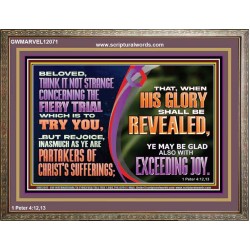 THINK IT NOT STRANGE CONCERNING THE FIERY TRIAL WHICH IS TO TRY YOU  Modern Christian Wall Décor Wooden Frame  GWMARVEL12071  "36X31"