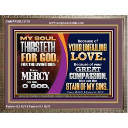 MY SOUL THIRSTETH FOR GOD THE LIVING GOD HAVE MERCY ON ME  Custom Christian Artwork Wooden Frame  GWMARVEL12135  "36X31"