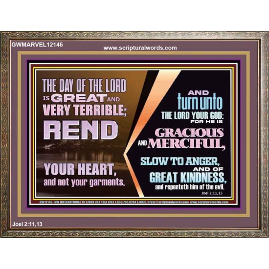 REND YOUR HEART AND NOT YOUR GARMENTS AND TURN BACK TO THE LORD  Custom Inspiration Scriptural Art Wooden Frame  GWMARVEL12146  