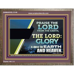 PRAISE THE LORD FROM THE EARTH  Unique Bible Verse Wooden Frame  GWMARVEL12149  "36X31"