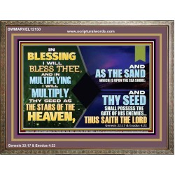 IN BLESSING I WILL BLESS THEE  Unique Bible Verse Wooden Frame  GWMARVEL12150  "36X31"
