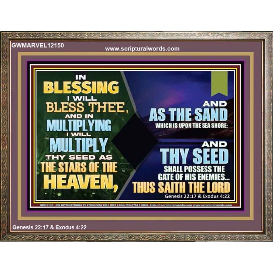 IN BLESSING I WILL BLESS THEE  Unique Bible Verse Wooden Frame  GWMARVEL12150  