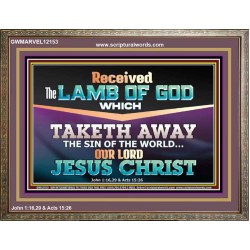 RECEIVED THE LAMB OF GOD OUR LORD JESUS CHRIST  Art & Décor Wooden Frame  GWMARVEL12153  "36X31"
