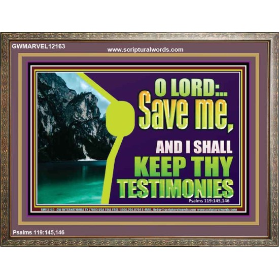 SAVE ME AND I SHALL KEEP THY TESTIMONIES  Inspirational Bible Verses Wooden Frame  GWMARVEL12163  