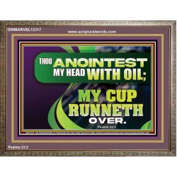 THOU ANOINTEST MY HEAD WITH OIL MY CUP RUNNETH OVER  Church Wooden Frame  GWMARVEL12317  "36X31"
