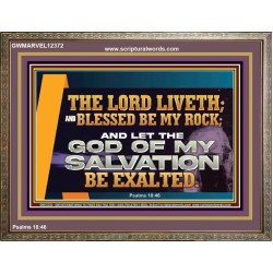 THE LORD LIVETH BLESSED BE MY ROCK  Righteous Living Christian Wooden Frame  GWMARVEL12372  "36X31"