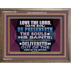 HE PRESERVETH THE SOULS OF HIS SAINTS  Ultimate Power Wooden Frame  GWMARVEL12380  "36X31"