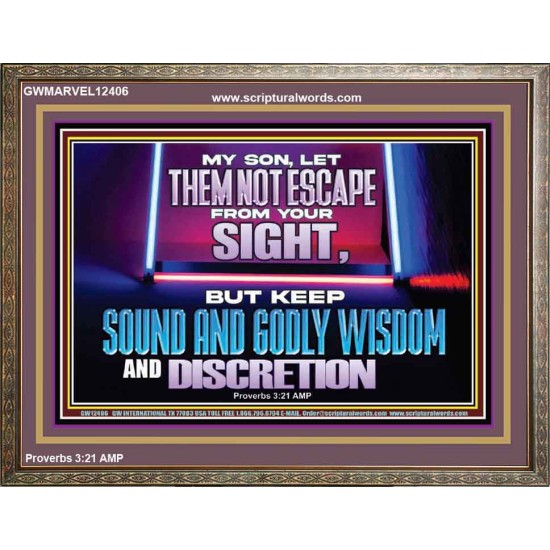 KEEP SOUND AND GODLY WISDOM AND DISCRETION  Church Wooden Frame  GWMARVEL12406  