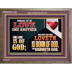 EVERY ONE THAT LOVETH IS BORN OF GOD AND KNOWETH GOD  Unique Power Bible Wooden Frame  GWMARVEL12420  "36X31"