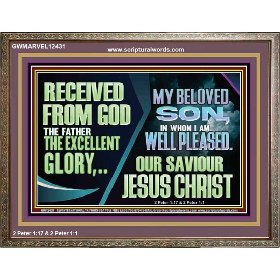 MY BELOVED SON IN WHOM I AM WELL PLEASED OUR SAVIOUR JESUS CHRIST  Eternal Power Wooden Frame  GWMARVEL12431  